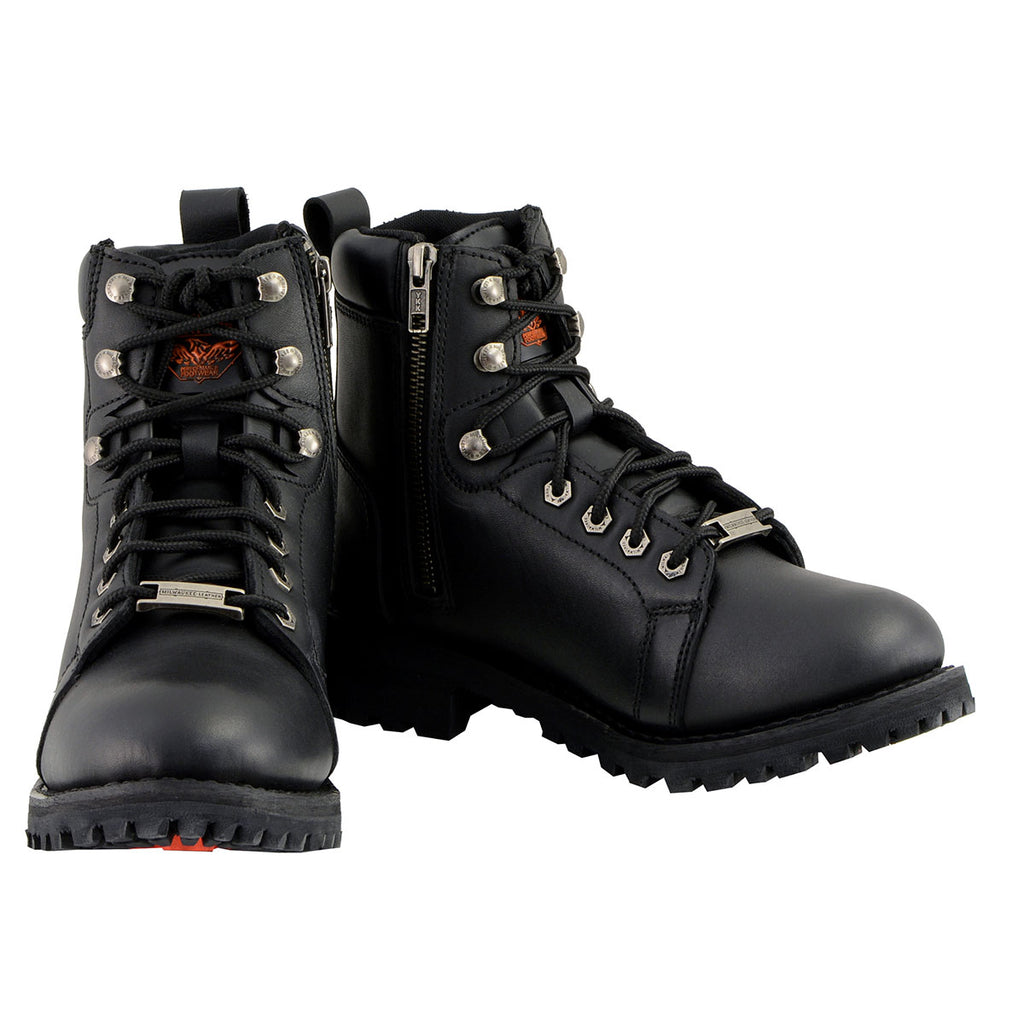 Milwaukee Leather MBL200 Women's Black Leather Lace-Up