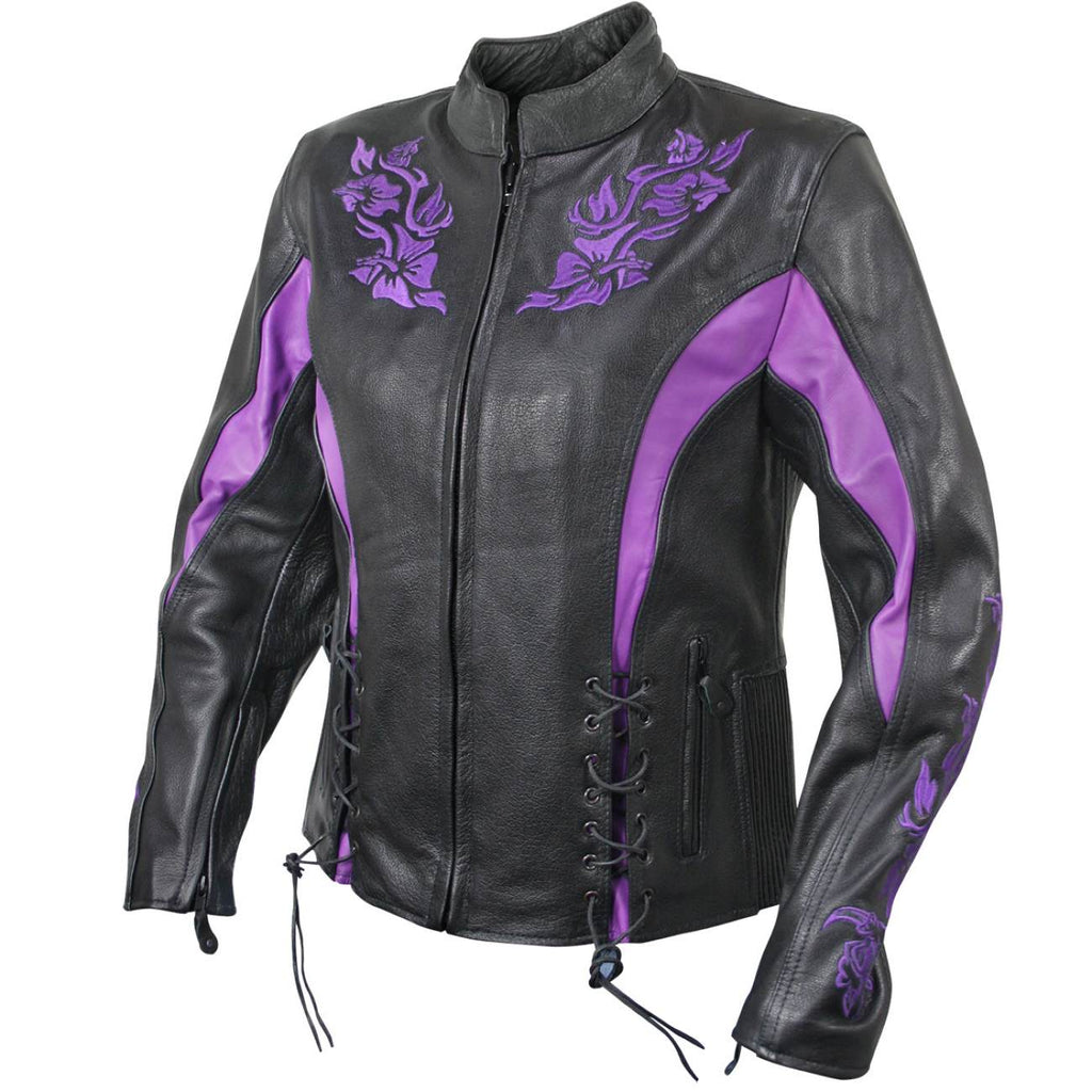 Ladies purple hot sale leather jacket