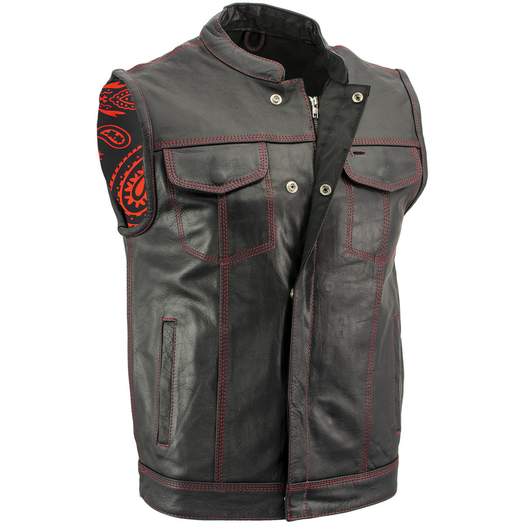 Leather Club Style Motorcycle Vest, Premium Leather Vests
