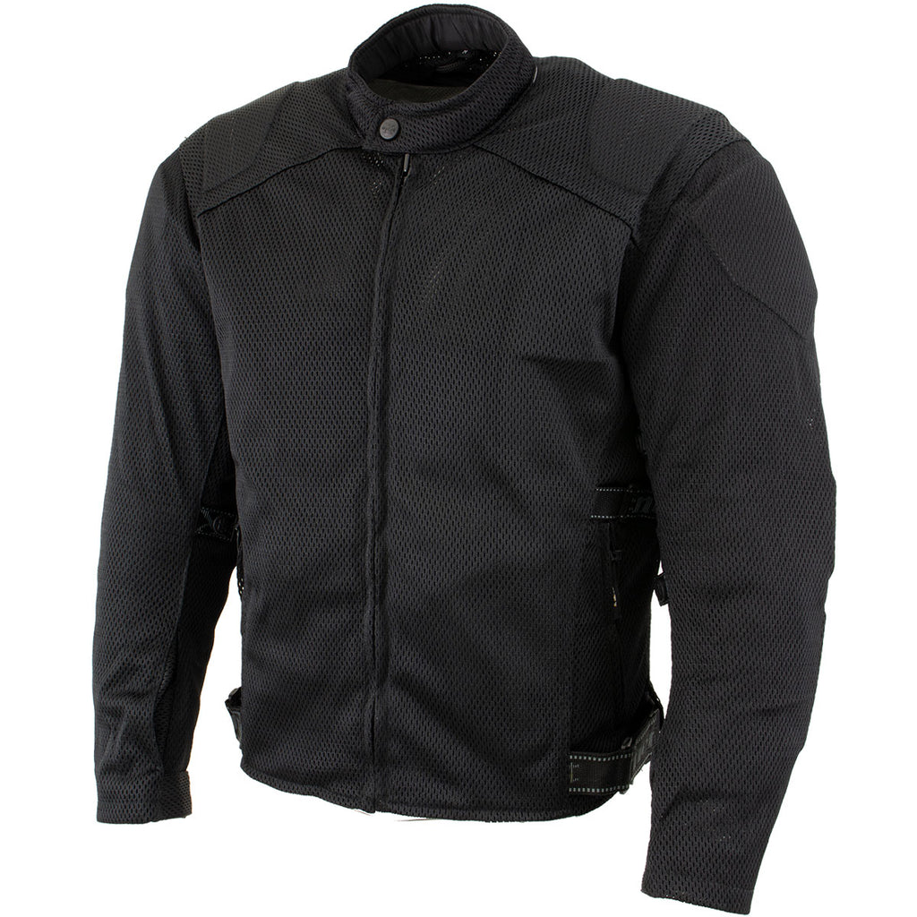 Xelement CF2157 Men's 'Caliber' Black Mesh Motorcycle Jacket with X-Armor  Protection