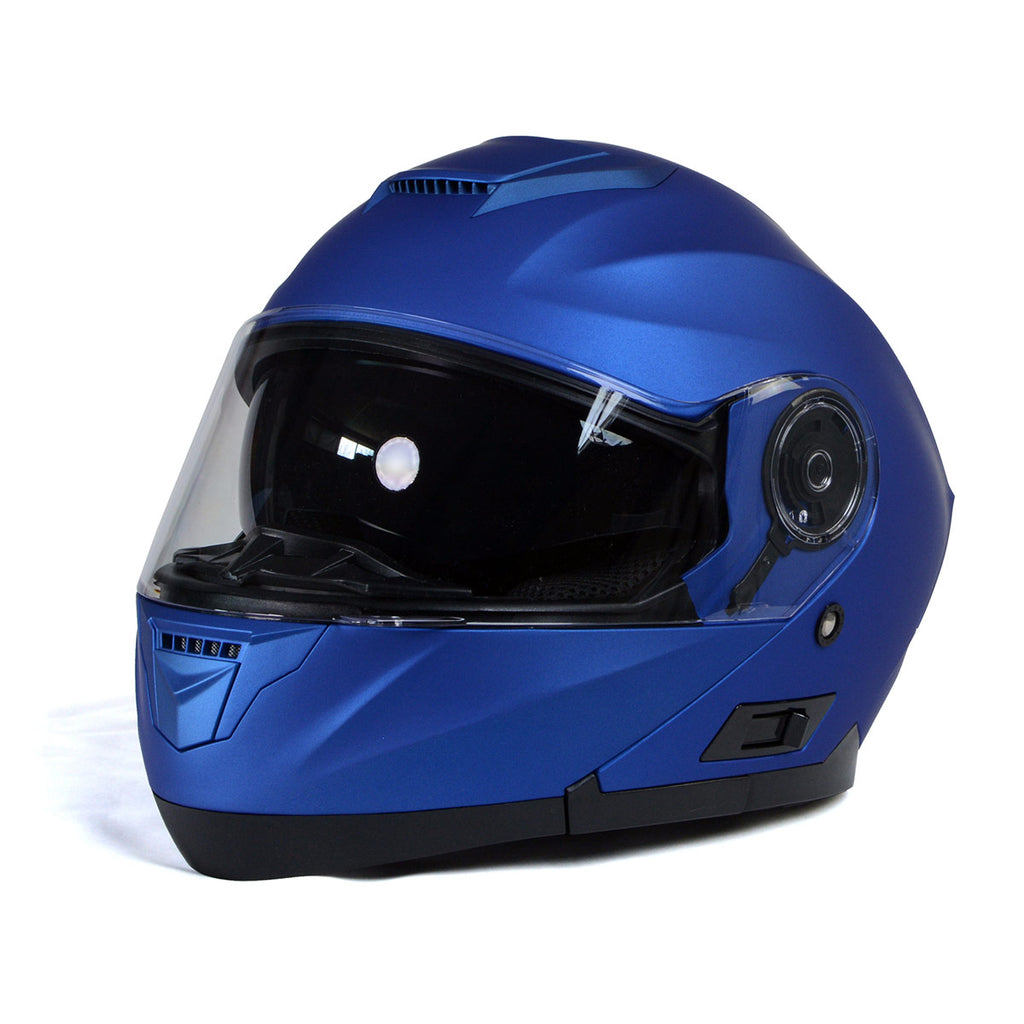 Milwaukee Helmets MPH9818DOT Breeze Blue Advanced Motorcycle Modular Helmet for Men and Women Biker w Drop Down Visor