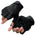 Milwaukee Leather MG7585 Men's Black Leather Gel Padded Palm Fingerless Motorcycle Hand Gloves w/ Full Panel Cover