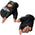 Milwaukee Leather SH353 Men's Black Leather Gel Padded Palm Fingerless Motorcycle Hand Gloves W/ ‘Embroidered Skull & Bones’