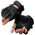 Milwaukee Leather SH357 Men's Black Leather Gel Padded Palm Fingerless Motorcycle Hand Gloves W/ ‘Welted Perforated Leather’