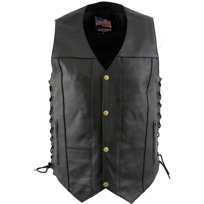 Buffalo leather 2024 biker vest