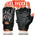 Xelement XG198 Women's Embroidered 'Flamed' Fingerless Black and Pink Motorcycle Leather Gloves