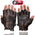 Milwaukee Leather MG7561 Men's Brown Leather Gel Padded Palm Fingerless Motorcycle Hand Gloves Made W/ ‘Naked Leather’