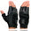 Milwaukee Leather SH217 Men's Black Leather Gel Padded Palm Fingerless Motorcycle Hand Gloves W/ Breathable ‘Mesh Material’