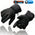 Milwaukee Leather Men's Black Gauntlet Motorcycle Hand Gloves-Black Soft Leather Waterproof Sinch Wrist Closure-SH293