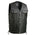 Event Leather EL5360TALL Black Motorcycle Leather Vest Tall Sizes with Denim Style Pockets -Riding Club Adult Vests