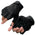 Milwaukee Leather MG7585 Men's Black Leather Gel Padded Palm Fingerless Motorcycle Hand Gloves w/ Full Panel Cover