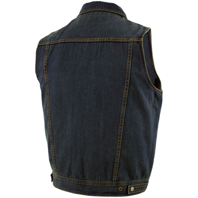 Blue denim biker vest best sale