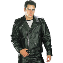 Xelement B9119 Men's 'Frenzy' Black Armored Leather Motorcycle Jacket