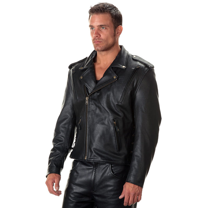 Xelement B7210 Men's 'Cool Rider' Black Vented Leather Motorcycle