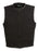 Club Vest CVM3038 Men's Black Denim Collarless Motorcycle Club Style Vest with Leather Trim