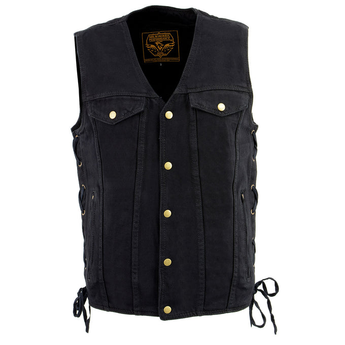 Denim vest outlet with hood