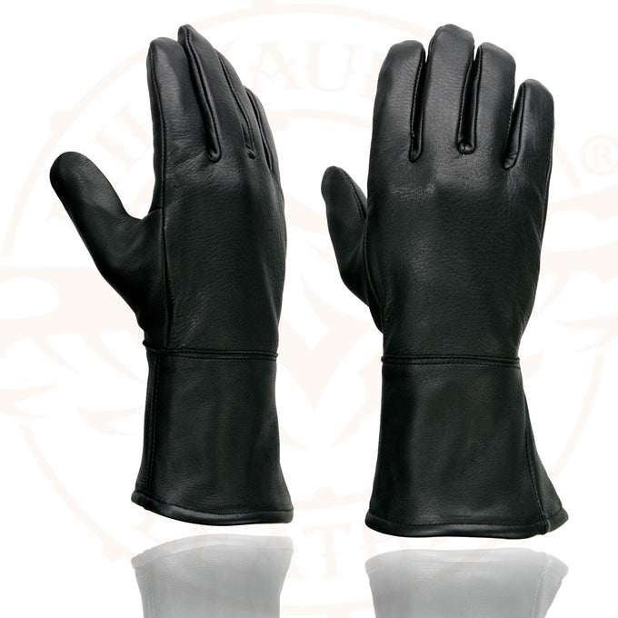 Milwaukee Leather Men's Gauntlet Motorcycle Hand Gloves- Black