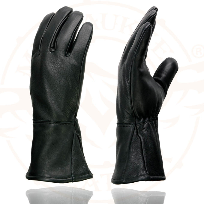 Milwaukee Leather Men's Gauntlet Motorcycle Hand Gloves- Black