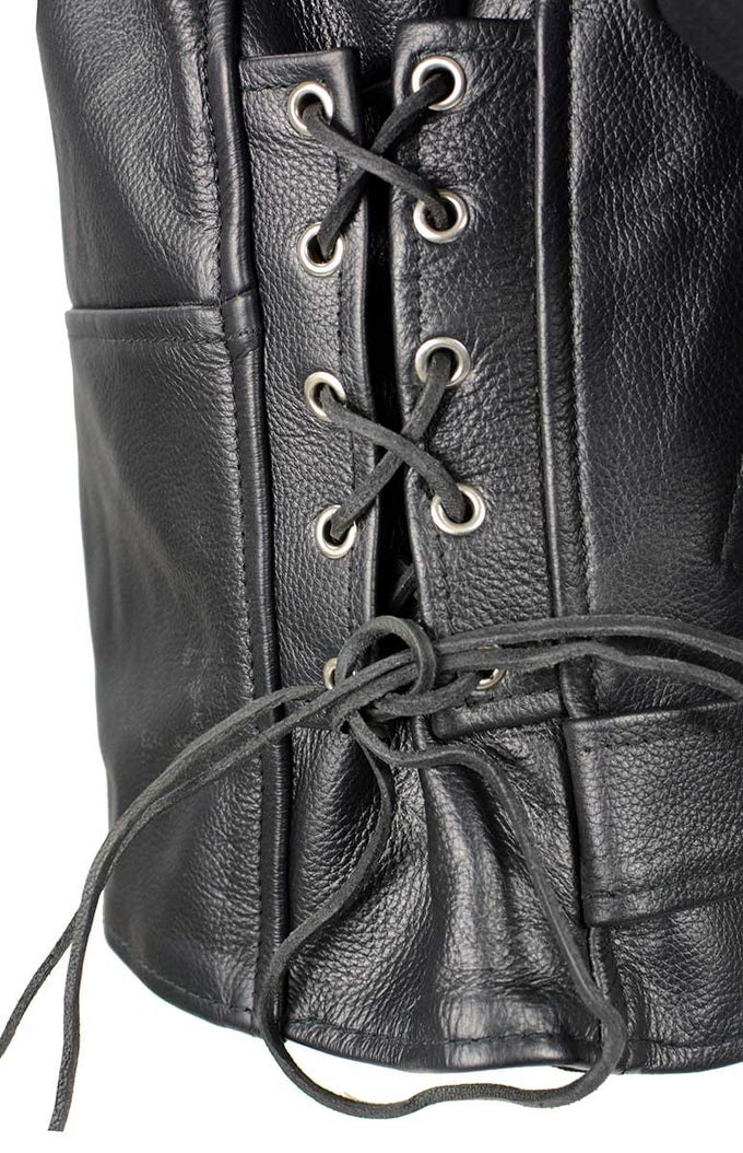 Milwaukee Leather MLL4599 Women's Black Lambskin Leather Zipper Front