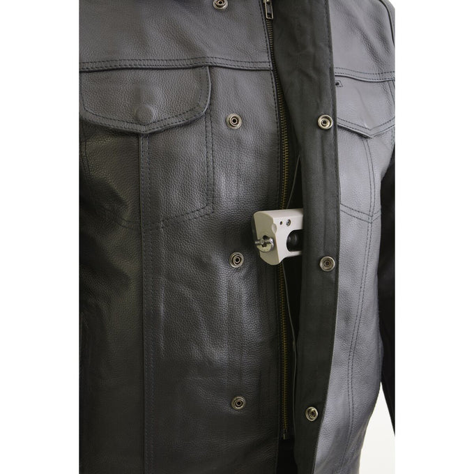 Milwaukee Leather LKM3714 Men's Black Club Style '2 in 1' Zipper Vest