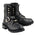 Milwaukee Leather MBL201 Women's Black Leather Lace-Up Motorcycle Rider Boots w/ Buckles