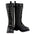 Milwaukee Leather Women's Wide-Width Black 14-inch Lace-Up High-Rise Leather Biker Rider Boots with Calf Buckle MBL9355W