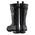 Milwaukee Leather Women's Wide-Width Black 14-inch Lace-Up High-Rise Leather Biker Rider Boots with Calf Buckle MBL9355W