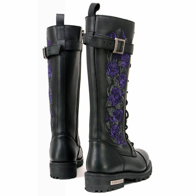 Purple biker boots hotsell