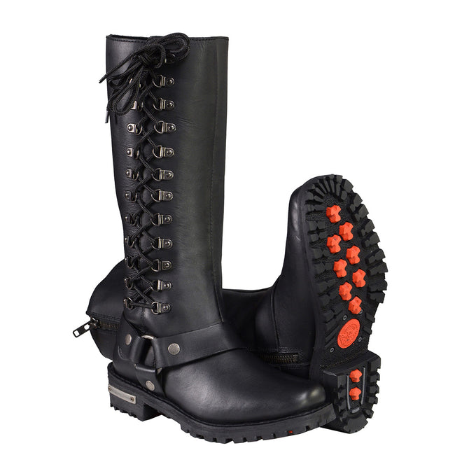 Women's wide width store motorcycle riding boots