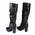 Milwaukee Leather MBL9419 Women's Tall Premium Black Platform Fashion Casual Boots with Slouch Shaft