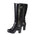 Milwaukee Leather MBL9422 Women's Tall Black Studded Strap Fashion Casual Boots with Platform Heel