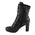 Milwaukee Leather MBL9431 Women's Black Lace-Up Fashion Boots with Block Heel and Buckle Strap