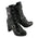 Milwaukee Leather MBL9431 Women's Black Lace-Up Fashion Boots with Block Heel and Buckle Strap