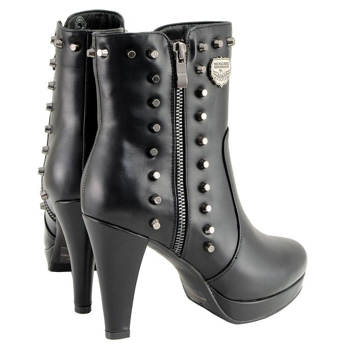 Black spiked boots best sale