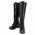 Milwaukee Leather MBL9442 Women's Black Lace-Up Tall Biker Fashion Boots with Platform Heel & Studs