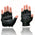Milwaukee Leather MG7555 Men's Black Leather Gel Padded Fingerless Motorcycle Hand Gloves W/ ’Hard Knuckle’ For Protection
