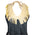 Genuine Leather ML1898 Ladies ‘Fringed’ Two Tone Black and Beige Leather Halter Top