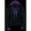 Milwaukee Leather ML2067 Women's 3/4 Black and Purple Leather Hoodie Jacket with Reflective Tribal Design