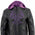 Milwaukee Leather ML2067 Women's 3/4 Black and Purple Leather Hoodie Jacket with Reflective Tribal Design