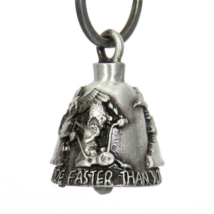 Milwaukee Leather MLB9019 'Never Ride Faster' Motorcycle Good Luck Bell | Key Chain Accessory for Bikers