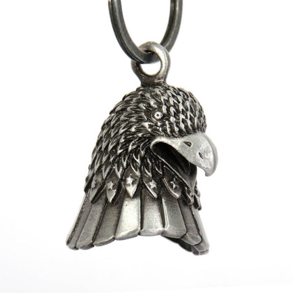 Milwaukee Leather MLB9042 'Bald Eagle Head' Motorcycle Good Luck Bell | Key Chain Accessory for Bikers