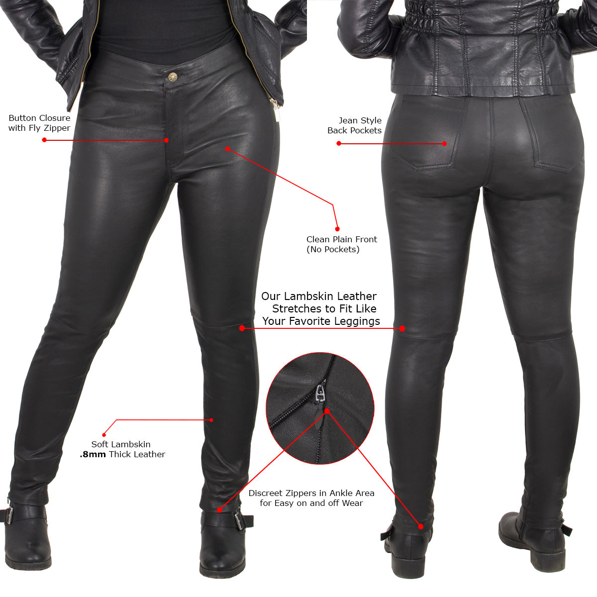 ASEIDFNSA Women Leather Pants With Strings Leather Lingerie Womens
