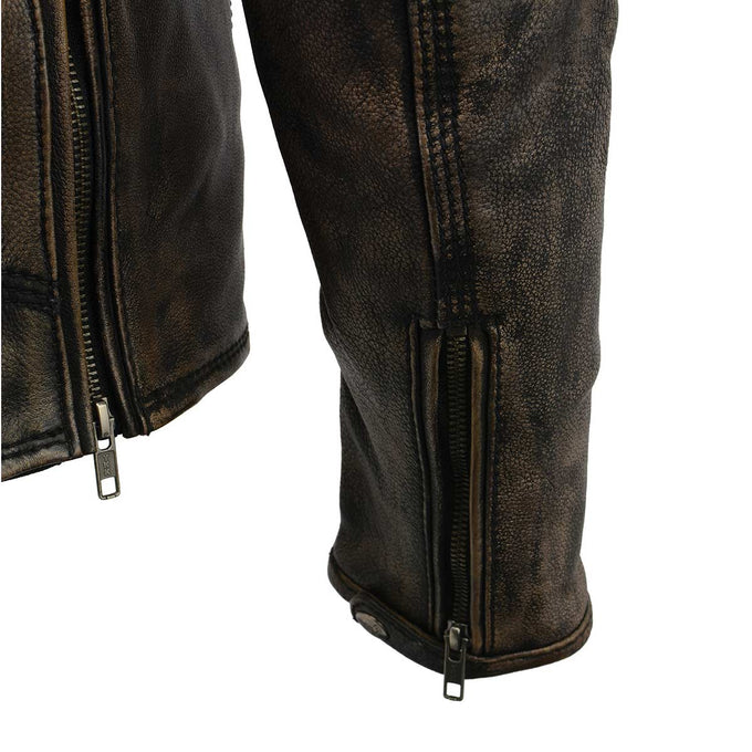 Milwaukee Leather MLM1515 Men's Distressed Brown 'Triple Stitched'