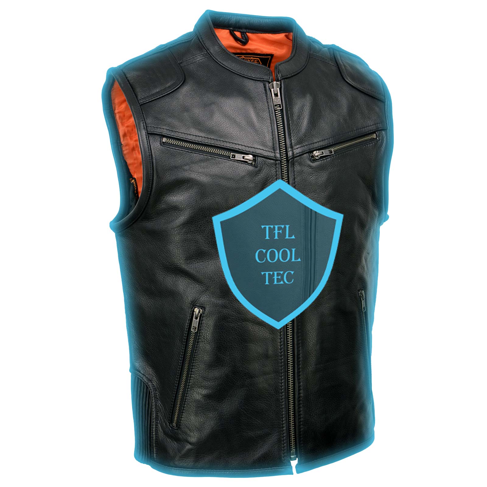 Men's Brown Leather Vest, Motorcycle Riding Vest | C&S