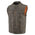 Milwaukee Leather MLM3510 Men's Black/ Beige Naked Leather Club Style Vest - Dual Closure Open Neck Motorcycle Vest