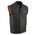 Milwaukee Leather MLM3510 Men's Black Dual Closure Open Neck Club Style Motorcycle Leather Vest