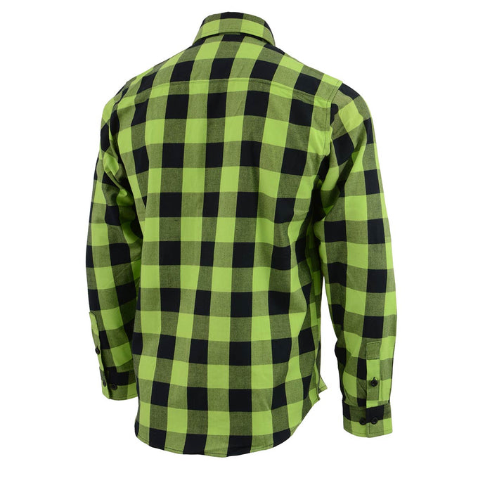 Milwaukee Leather Men's Flannel Plaid Shirt Black and Neon Green Long  Sleeve Cotton Button Down Shirt MNG11632 - Small : : Clothing,  Shoes & Accessories