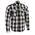 Milwaukee Leather Men's Flannel Plaid Shirt Black and White Long Sleeve Cotton Button Down Shirt MNG11633