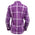 Milwaukee Leather MNG21605 Women's Casual Purple and White Long Sleeve Cotton Casual Flannel Shirt