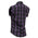 Milwaukee Leather MNG21624 Women's Flannel Black/Purple Button Down Sleeveless Cut Off Shirt w/ Frill Arm